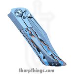 Gecko Customz KW - GCDUNEA6 - Dune A6 - Folding Knife - M390 Stonewash Clip Point - Gmascus|Titanium - Orange - Image 4