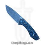 Gecko Customz KW - GCSIKORAElg - Sikorae Fixie LG - Fixed Blade Knife - CPM MagnaCut Coated Clip Point - Fat Carbon - Blue