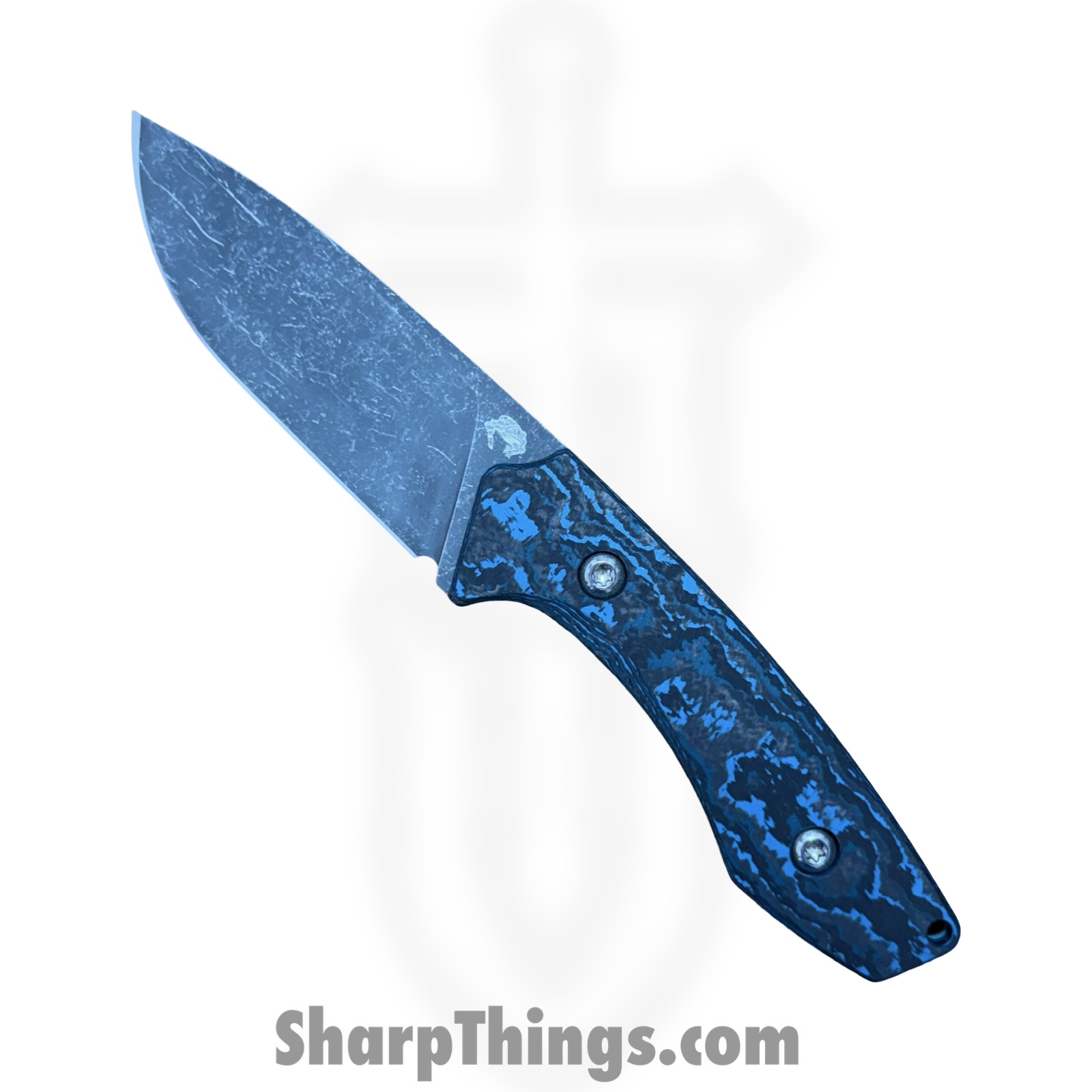 GCKlgFixed_1.jpg Gecko Customz KW - GCSIKORAElg - Sikorae Fixie LG - Fixed Blade Knife - CPM MagnaCut Coated Clip Point - Fat Carbon - Blue - Image 1