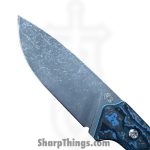 Gecko Customz KW - GCSIKORAElg - Sikorae Fixie LG - Fixed Blade Knife - CPM MagnaCut Coated Clip Point - Fat Carbon - Blue - Image 5