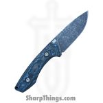 Gecko Customz KW - GCSIKORAEsm - Sikorae Fixie SM - Fixed Blade Knife - CPM MagnaCut Coated Clip Point - Fat Carbon - Blue - Image 2