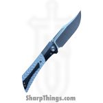 Gecko Customz KW - GCDUNEA8 - Dune A8 - Folding Knife - M390 Satin Clip Point - Twill CF - Silver - Image 2