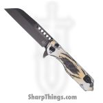 Heretic Knives - H213-6A-GSCS-CB - Jinn - Folding Knife - CPM MagnaCut Breached Cel Shade Gold and Silver Sheepsfoot - Carbon Fiber - Cel Shade Gold and Silver