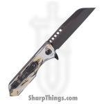 Heretic Knives - H213-6A-GSCS-CB - Jinn - Folding Knife - CPM MagnaCut Breached Cel Shade Gold and Silver Sheepsfoot - Carbon Fiber - Cel Shade Gold and Silver - Image 2