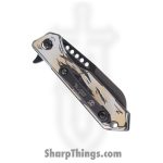 Heretic Knives - H213-6A-GSCS-CB - Jinn - Folding Knife - CPM MagnaCut Breached Cel Shade Gold and Silver Sheepsfoot - Carbon Fiber - Cel Shade Gold and Silver - Image 4