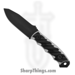 Half Face Blades - HFB6260F - Disaster Jr - Fixed Blade Knife - 3V Coated Drop Point - G10 - Black White