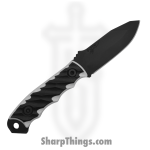 Half Face Blades - HFB6260F - Disaster Jr - Fixed Blade Knife - 3V Coated Drop Point - G10 - Black White - Image 2