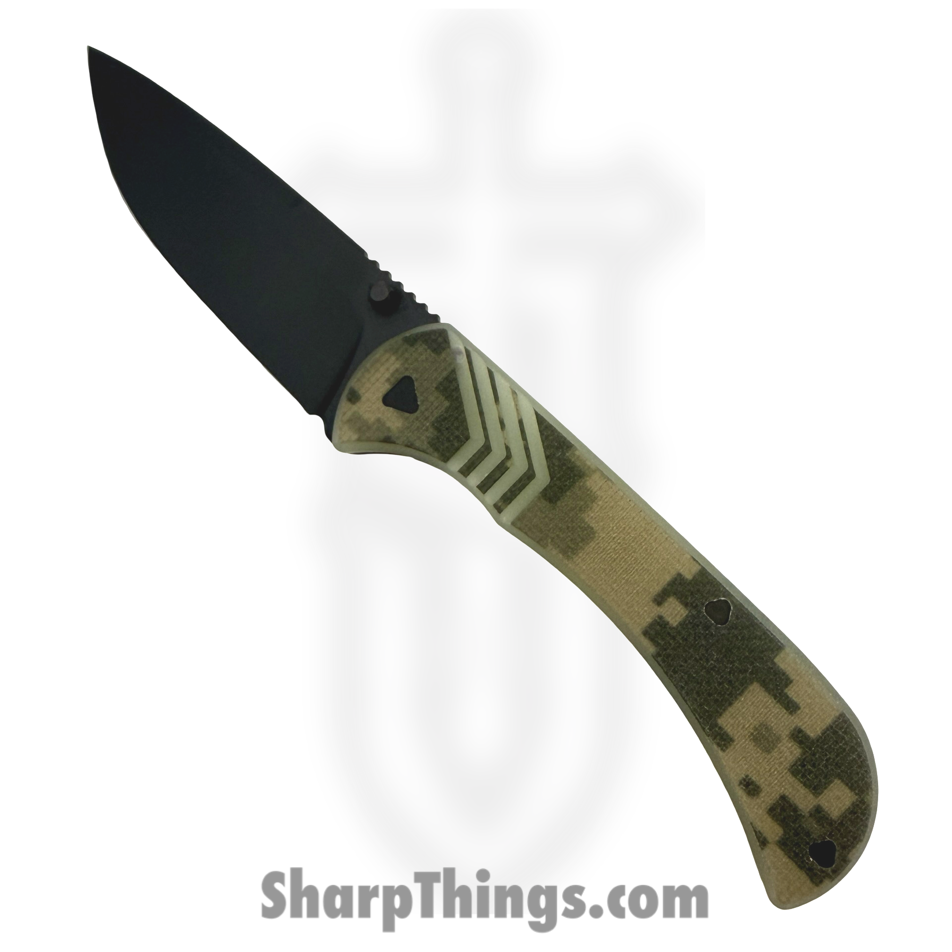 HFB6260j_1.png Half Face Blades - HFB6260J - Cav Folder - Folding Knife - CPM MagnaCut Coated Drop Point - G10 - Camo - Image 1