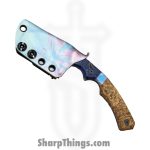 Lex Rex - LRBSA003 - Wraith - Fixed Blade Knife - 80CRV2 Coated Drop Point - Burl Wood, Truestone - Black, Blue, Brown - Image 10
