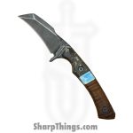 Lex Rex - LRBSA004 - Apparition - Fixed Blade Knife - 80CRV2 Coated Multi Grind Claw - Burl Wood, Truestone, Curly Maple - Black, Blue, Brown