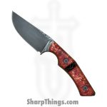 Lex Rex - LRBSA005 - EDC Jacoblite - Fixed Blade Knife - 80CRV2 Coated Drop Point - Box Elder, Truestone - Red, Black