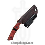 Lex Rex - LRBSA005 - EDC Jacoblite - Fixed Blade Knife - 80CRV2 Coated Drop Point - Box Elder, Truestone - Red, Black - Image 10