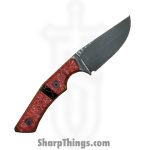 Lex Rex - LRBSA005 - EDC Jacoblite - Fixed Blade Knife - 80CRV2 Coated Drop Point - Box Elder, Truestone - Red, Black - Image 2