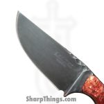Lex Rex - LRBSA005 - EDC Jacoblite - Fixed Blade Knife - 80CRV2 Coated Drop Point - Box Elder, Truestone - Red, Black - Image 4