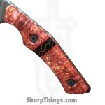Lex Rex - LRBSA005 - EDC Jacoblite - Fixed Blade Knife - 80CRV2 Coated Drop Point - Box Elder, Truestone - Red, Black - Image 5