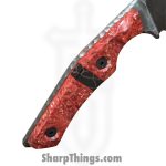 Lex Rex - LRBSA005 - EDC Jacoblite - Fixed Blade Knife - 80CRV2 Coated Drop Point - Box Elder, Truestone - Red, Black - Image 6