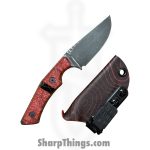 Lex Rex - LRBSA005 - EDC Jacoblite - Fixed Blade Knife - 80CRV2 Coated Drop Point - Box Elder, Truestone - Red, Black - Image 8