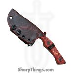 Lex Rex - LRBSA005 - EDC Jacoblite - Fixed Blade Knife - 80CRV2 Coated Drop Point - Box Elder, Truestone - Red, Black - Image 9