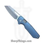 N.U.M.B. Knifeworks - NKW-N1Blue - N1 The Cornerstone - Folding Knife - S90V Satin Sheepsfoot - Titanium - Blue