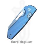 N.U.M.B. Knifeworks - NKW-N1Blue - N1 The Cornerstone - Folding Knife - S90V Satin Sheepsfoot - Titanium - Blue - Image 10