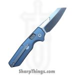 N.U.M.B. Knifeworks - NKW-N1Blue - N1 The Cornerstone - Folding Knife - S90V Satin Sheepsfoot - Titanium - Blue - Image 2