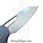 N.U.M.B. Knifeworks - NKW-N1Blue - N1 The Cornerstone - Folding Knife - S90V Satin Sheepsfoot - Titanium - Blue - Image 4