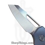 N.U.M.B. Knifeworks - NKW-N1Blue - N1 The Cornerstone - Folding Knife - S90V Satin Sheepsfoot - Titanium - Blue - Image 5