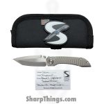 Simeon - SCKKROMaRM - Krow Radial Milled - Folding Knife - CPM MagnaCut Satin Tanto - Titanium - Natural - Image 11