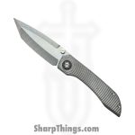 Simeon - SCKKROS90RM - Krow Radial Milled - Folding Knife - S90V Stonewash Tanto - Titanium - Natural
