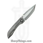 Simeon - SCKKROS90RM - Krow Radial Milled - Folding Knife - S90V Stonewash Tanto - Titanium - Natural - Image 2