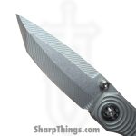 Simeon - SCKKROS90RM - Krow Radial Milled - Folding Knife - S90V Stonewash Tanto - Titanium - Natural - Image 5