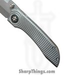 Simeon - SCKKROS90RM - Krow Radial Milled - Folding Knife - S90V Stonewash Tanto - Titanium - Natural - Image 6