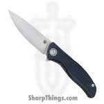 Shirogorov Knives - SHI-URS-F95-BLUM - Ursus F95 - Folding Knife - ELMAX Stonewash Drop Point - Micarta - Blue