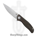Shirogorov Knives - SHI-URS-F95-GRNM - Ursus F95 - Folding Knife - ELMAX Stonewash Drop Point - Micarta - Green