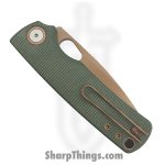 Vosteed - VOSA2609 - Porcupine - Folding Knife - 14C28N Coated Drop Point - Canvas Micarta - Green - Image 4