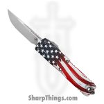 Microtech - 12314-10APS-4J250 - UTX 85 4th of July 250th - OTF Auto - M390MK Apocalyptic Drop Point - Aluminum - Red White Blue