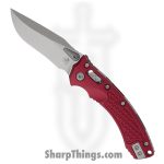 Microtech - 137MRL-10FRMR - Amphibian Mini - Folding Knife - M390MK Stonewash Clip Point - Frag Aluminum - Merlot
