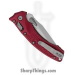 Microtech - 137MRL-10FRMR - Amphibian Mini - Folding Knife - M390MK Stonewash Clip Point - Frag Aluminum - Merlot - Image 4