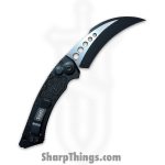 Microtech - 166-1T - Hawk Auto - Automatic Knife - M390MK Two Tone Karambit - Aluminum - Black - Image 2