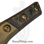 Microtech - 3200B-1DLCLWCFS - 6" Santoku Knife Bronze Titanium Bolster - Fixed Blade Knife - M390MK DLC Wharncliffe - Carbon Fiber - Livewire - Image 4