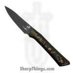 Microtech - 3500B-1DLCLWCFS - 3.5" Pairing Knife Titanium Bolster - Fixed Blade Knife - M390MK DLC Drop Point - Carbon Fiber - Livewire