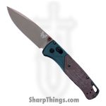 Benchmade - 535FE-2602 - Bugout Seasonal - Folding Knife - CPM S90V Flat Dark Earth Battlewash Drop Point - Aluminum Canvas Micarta - Taiga Green Brown