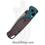 Benchmade - 535FE-2602 - Bugout Seasonal - Folding Knife - CPM S90V Flat Dark Earth Battlewash Drop Point - Aluminum Canvas Micarta - Taiga Green Brown - Image 3