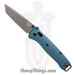 Benchmade - 537FE-2601 - Bailout Seasonal - Folding Knife - CPM S90V Flat Dark Earth Battlewash Tanto - Textured Aluminum - Taiga Green
