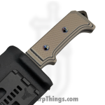 Medford Knife and Tool - MK0754PQ-12KB-SPQ3-HP - USMC Raider - Fixed Blade Knife - D2 Vulcan Clip Point - Multi Layered G10 - Black Tan - Image 5