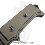 Medford Knife and Tool - MK0754PQ-12KB-SPQ3-HP - USMC Raider - Fixed Blade Knife - D2 Vulcan Clip Point - Multi Layered G10 - Black Tan - Image 6