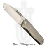Medford Knife and Tool - MK2203TT-01TM-TSCS-BN - Primus - Folding Knife - 3V Tumbled Tanto - OS Tumbled Titanium - Natural