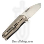 Medford Knife and Tool - MK2203TT-01TM-TSCS-BN - Primus - Folding Knife - 3V Tumbled Tanto - OS Tumbled Titanium - Natural - Image 2