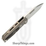Medford Knife and Tool - MK2203TT-01TM-TSCS-BN - Primus - Folding Knife - 3V Tumbled Tanto - OS Tumbled Titanium - Natural - Image 3