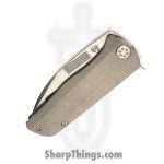Medford Knife and Tool - MK2203TT-01TM-TSCS-BN - Primus - Folding Knife - 3V Tumbled Tanto - OS Tumbled Titanium - Natural - Image 4